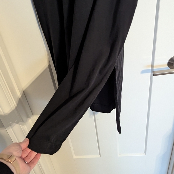 Everlane The Luxe Cotton Black Midi Dress sz XXS **missing tie** - Picture 7 of 7